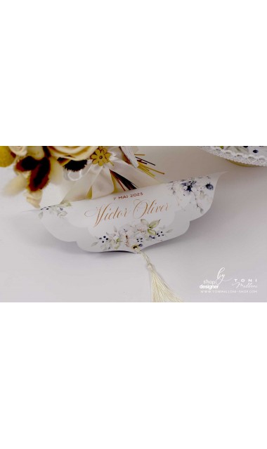 Trusou botez cu ursuleti si motive florale eucalipt Teddy Bear Nude 18